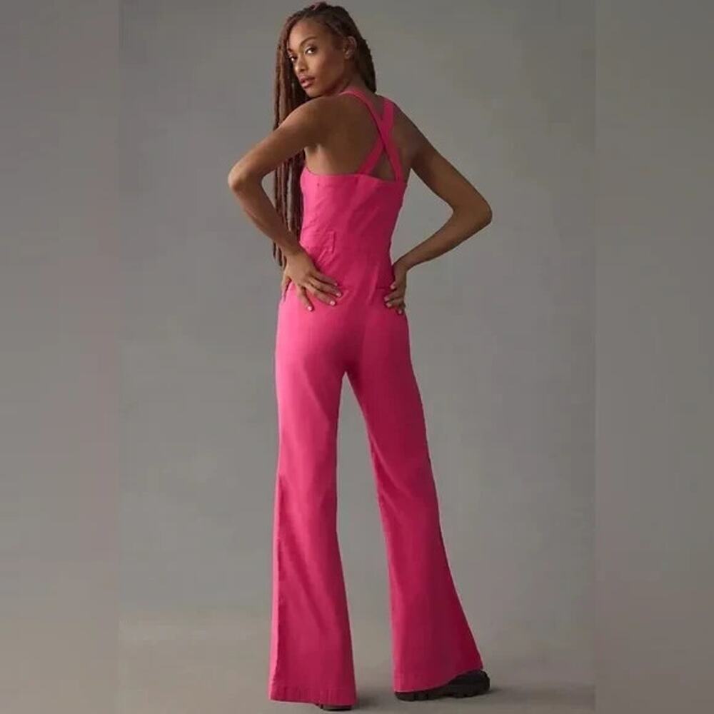 NWD Anthropologie Maeve The Naomi Workwear Jumpsuit Size 14 Pink $MD451 - Picture 3 of 11